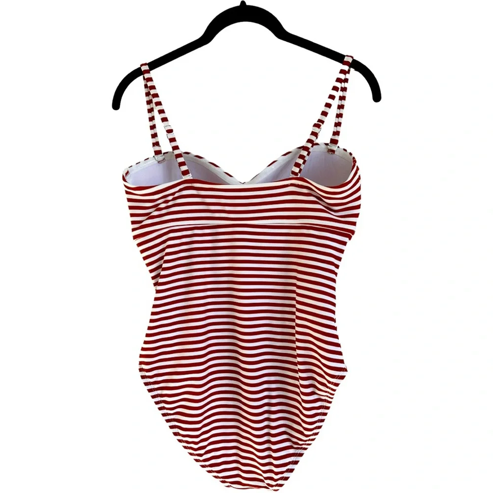 Kona Sol One Piece Striped Twist  Swim Suit Size Medium - Picture 8 of 12